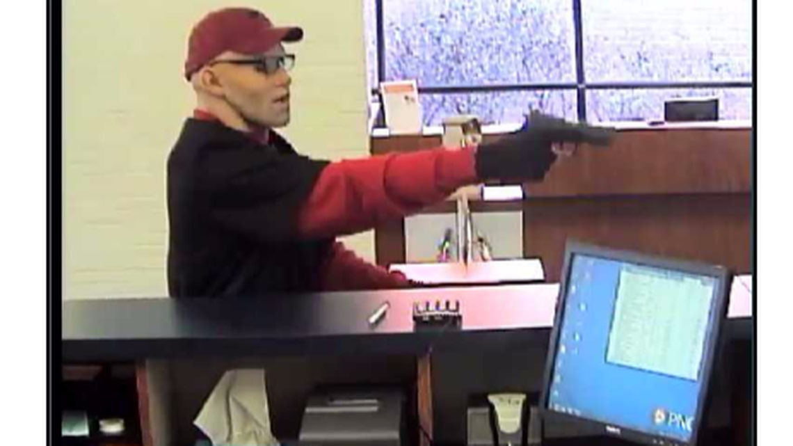 Masked suspect in PNC Bank robbery in Lumberton, N.C.