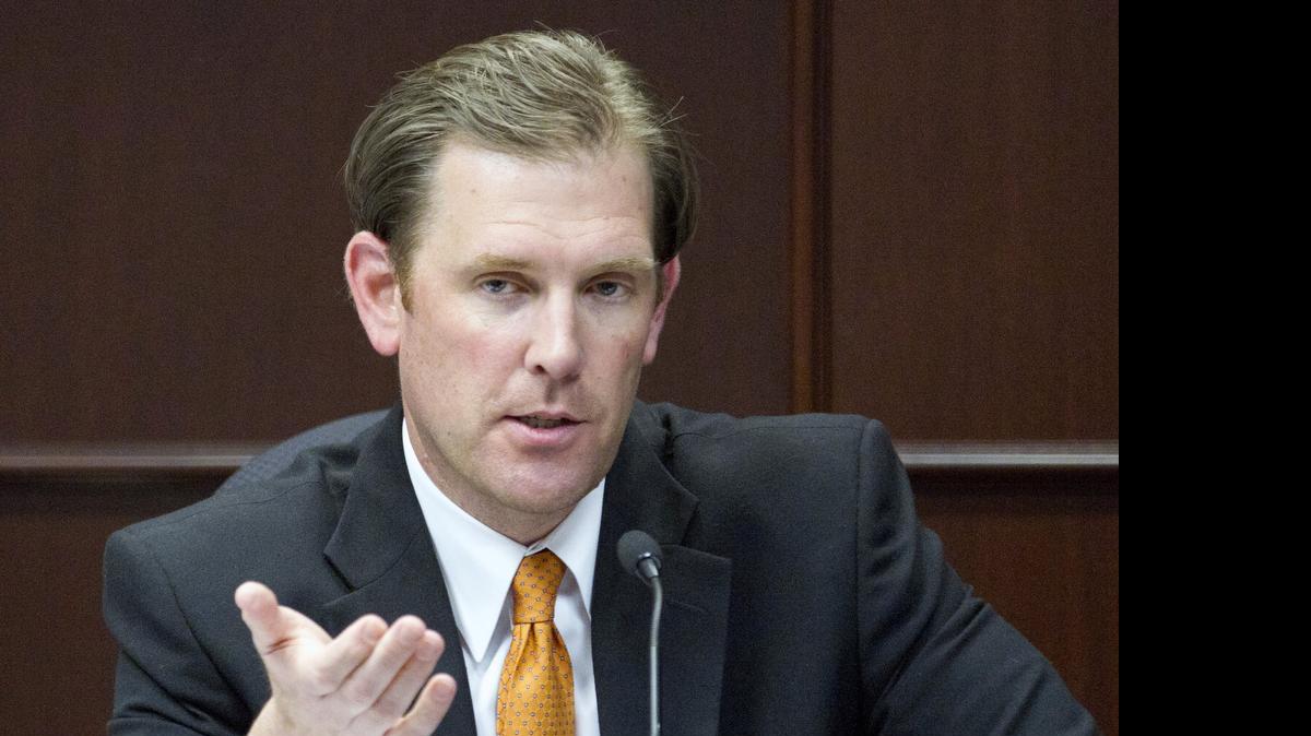 
Raleigh police officer Matthew Kohr as he responds to a question as he testifies on the witness stand in his case in a Wake County courtroom in Raleigh on May 6, 2015. 

