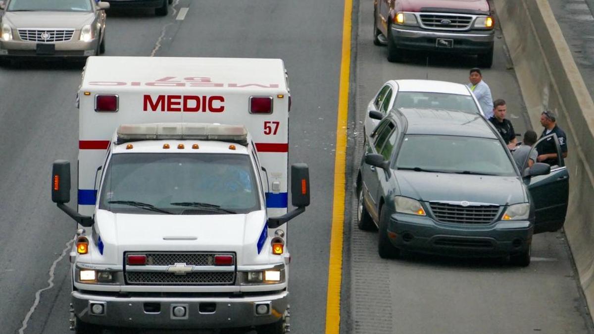Interstate 77 southbound backed up Friday morning after a 5-vehicle wreck just before the Remount Road bridge.