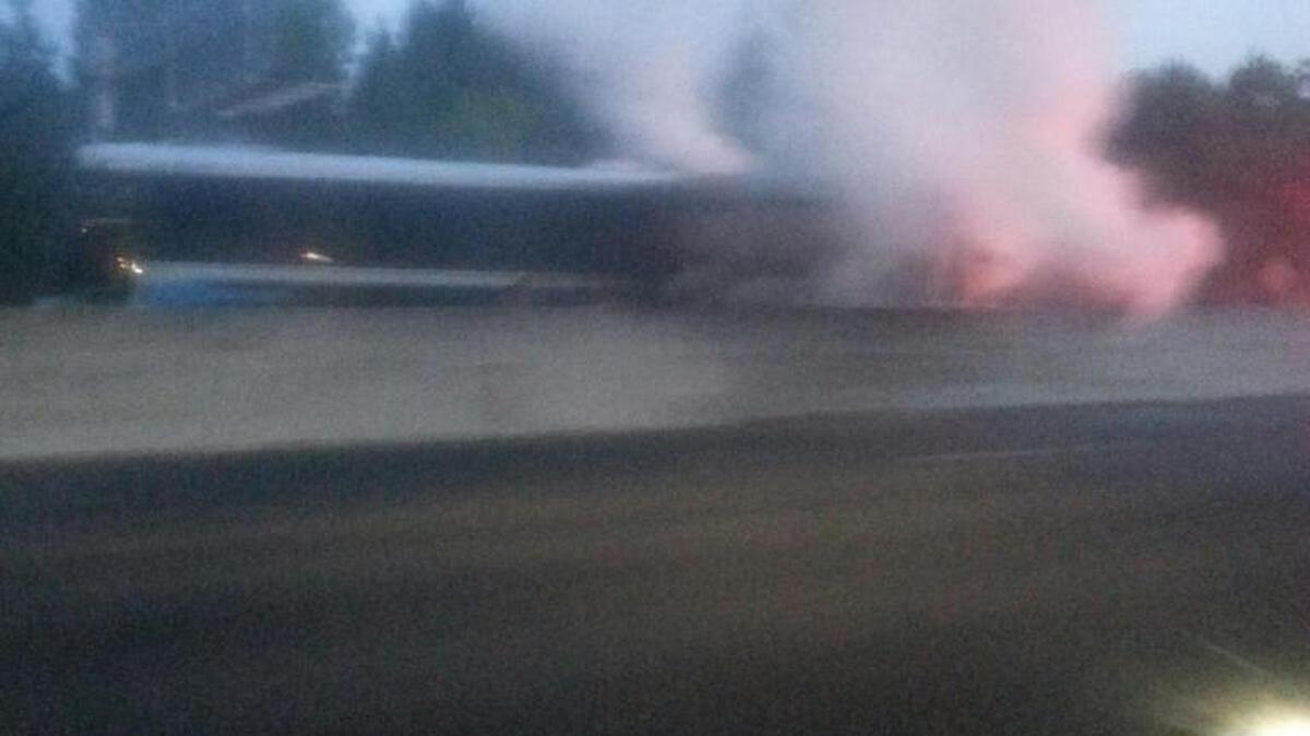 
A CATS bus caught on fire early Friday on I-77 southbound near Fort Mill, S.C.
