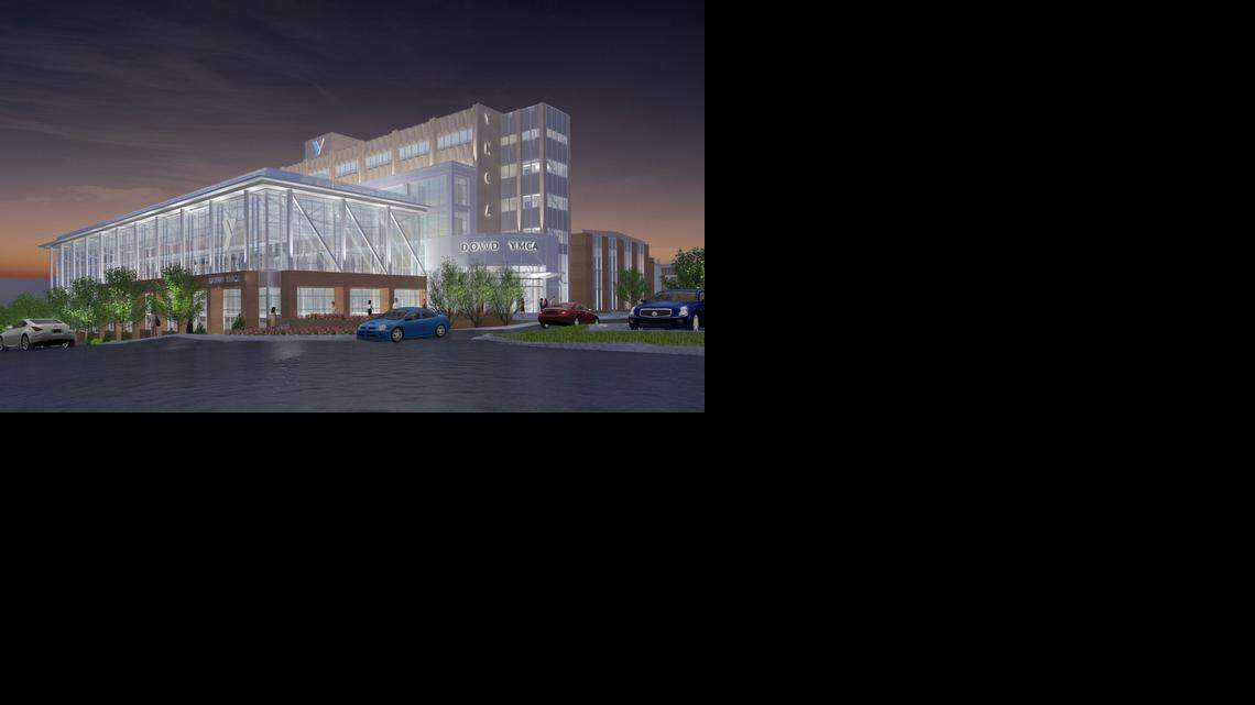 
This rendering of the Dowd YMCA by LS3P post-renovation, seen from Morehead Street, reflects its plan for a glass and steel facade that would allow for more views into the facility and out at uptown. The renovation will add 28,000 square feet to the 140,000-square-foot Dowd.
