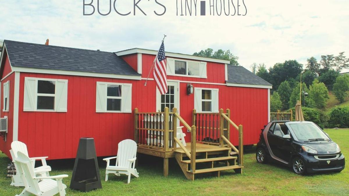 Buck Stove’s Red Oak model of the tiny home. It’s the biggest of the models featured in Charlotte this week, at 363-square-feet