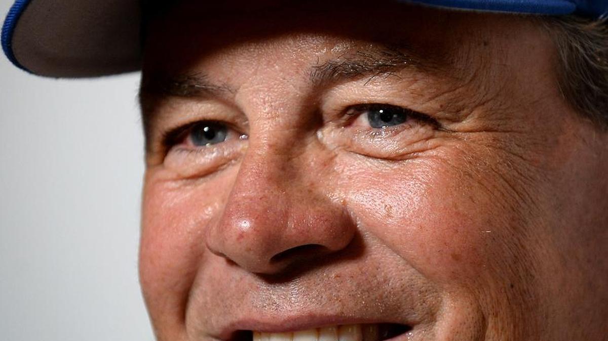 NASCAR driver Michael Waltrip smiles as he reminisces about his career and racing at Dayonta during the Daytona 500 Media Day at Daytona International Speedway in Daytona Beach, Fla., on Feb. 22.