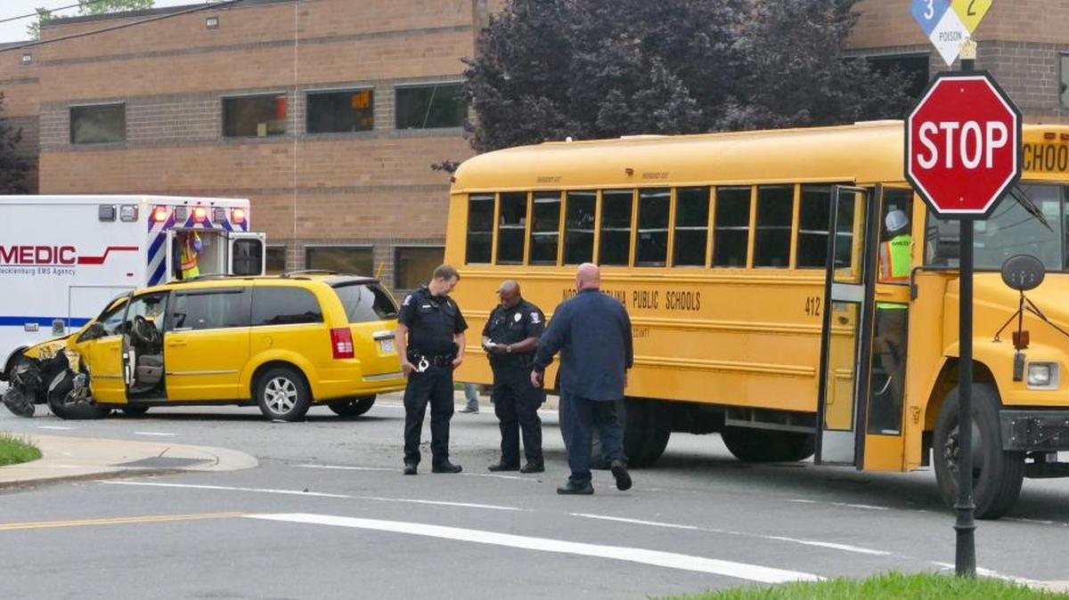 Site of school bus accident early Friday.