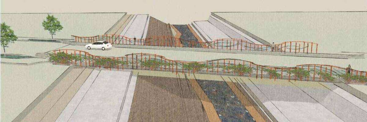 Concept drawings for the 25th Street living bridge.