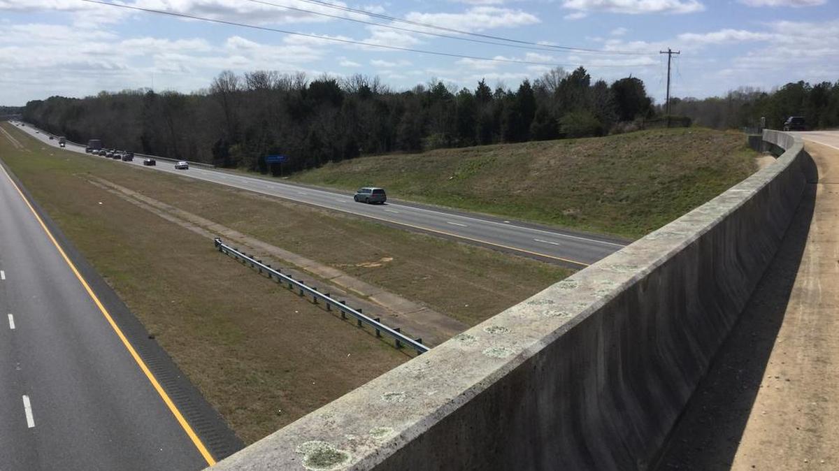 The Long Meadow Road bridge over Interstate 77, south of Rock Hill, where York County deputy Mark Scoggin helped Tuesday to possibly save a man’s life.