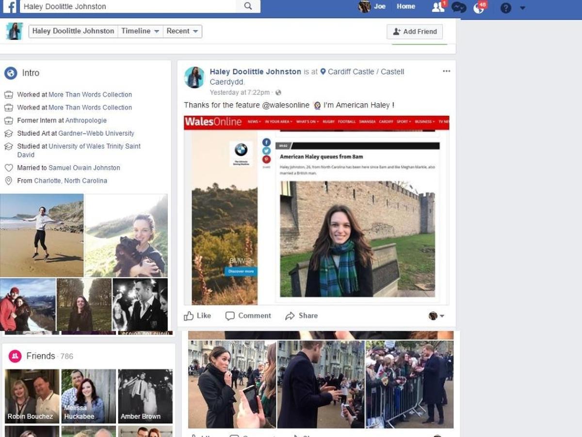 A 26-year-old Charlotte woman living in Great Britain says it took her six years, but she finally met some royals on Thursday, and Prince Harry and Meghan Markle “were so lovely!”