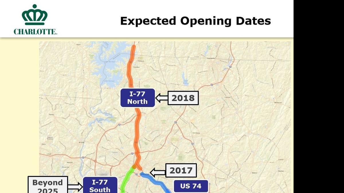 
Toll lanes are in the works for several of Charlotte’s interstates
