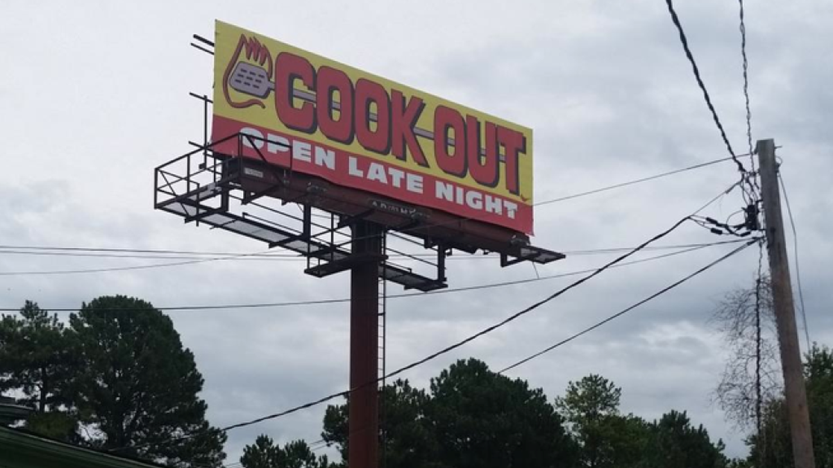 
Adams Outdoor Advertising forgot to remove two Albemarle Road billboards as part of an agreement with the city. The company said this sign and another will be taken down by the end of October.
