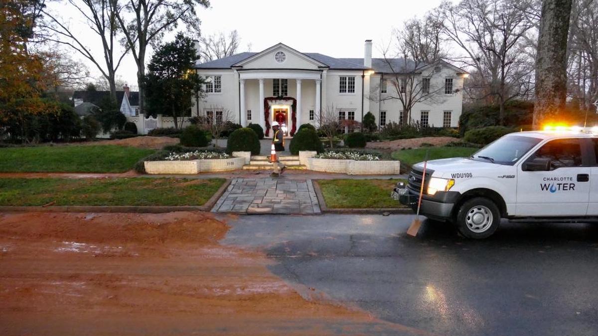 Officials with Charlotte Water say that the outbound lanes of Queens Road West at Westfield Drive are expected to be closed for nearly six to eight hours while crews make repairs.