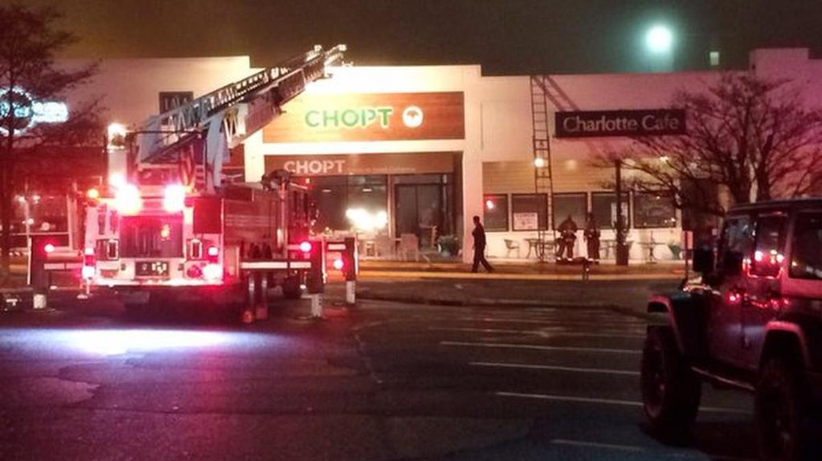 Firefighters quickly controlled a fire that started at Charlotte Cafe in the Park Road Shopping Center early Wednesday. No injuries were reported.