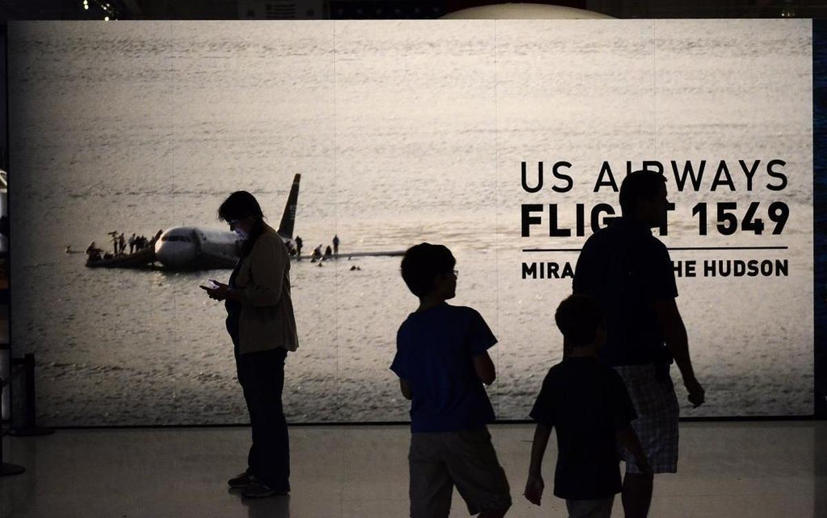 A file photo of the US Airways Flight 1549 display at the Carolinas Aviation Museum.