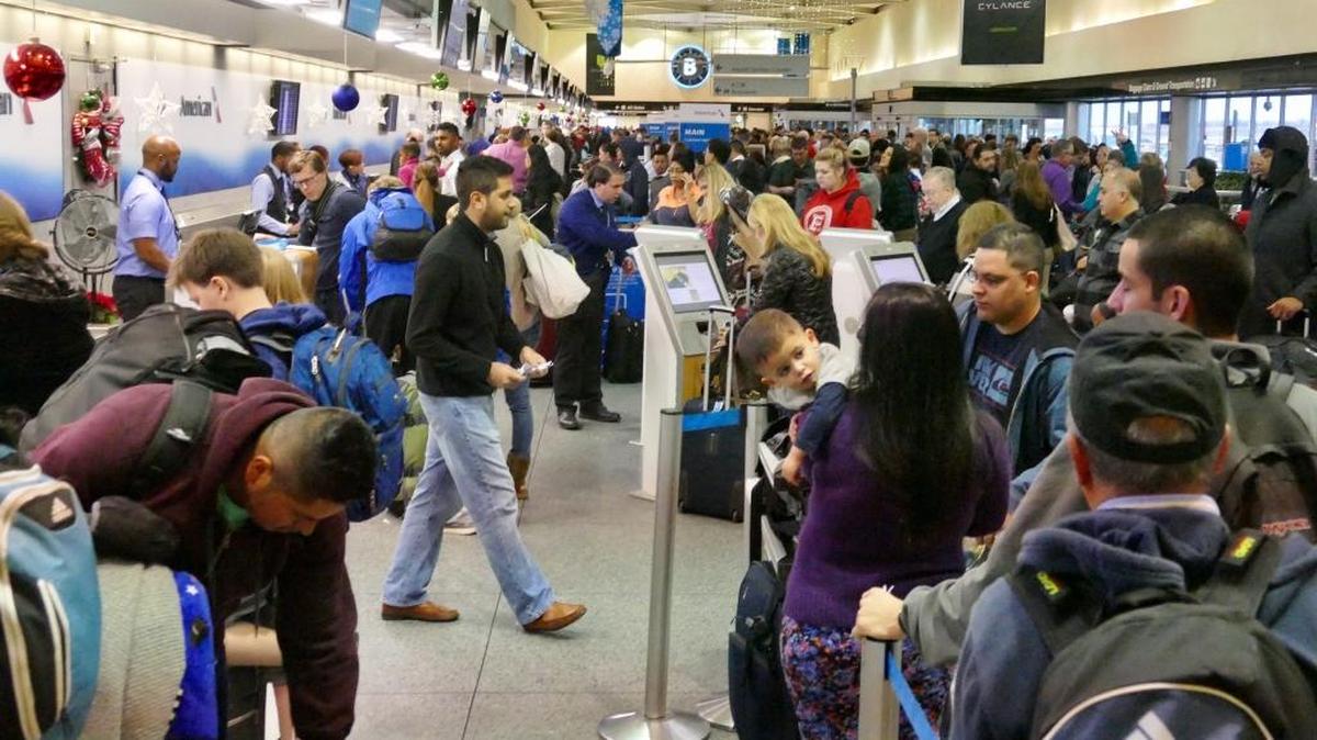 Crowds at Charlotte Douglas on Friday morning