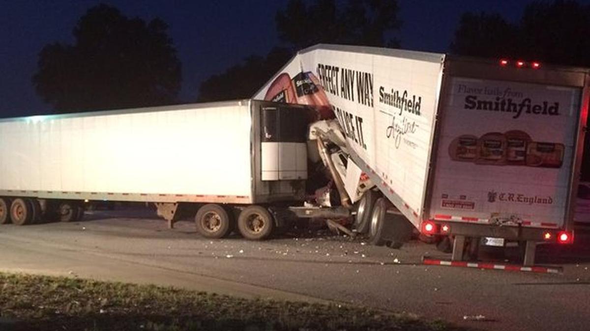 Two trucks were traveling in opposite directions prior to a wreck on Highway 601 near Pageland, S.C. The vehicles collided in the northbound lane.