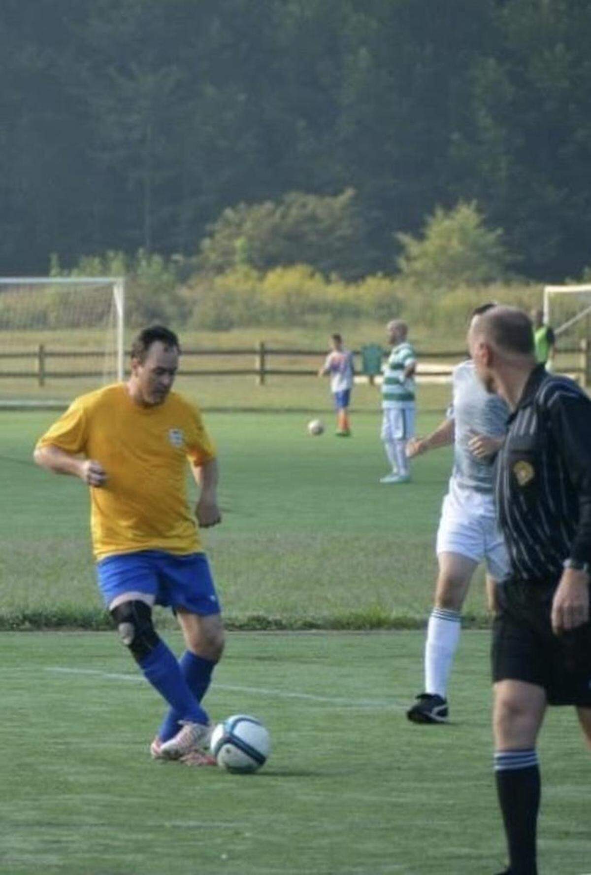 Nathan Taylor plays in multiple 40-and-over soccer leagues in Charlotte.