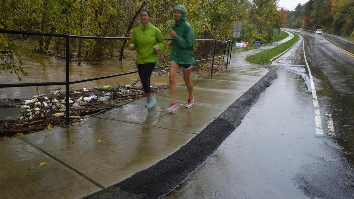 Sam Newell Road near Independence Pointe Parkway in Matthews was closed earlier due to flooding, Monday morning, Nov. 2, 2015.