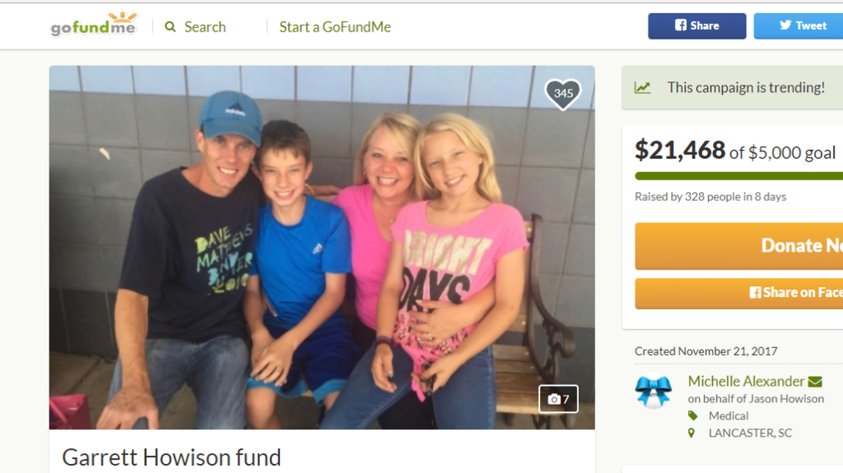 Garrett, second from left, died in a tragic bike accident. A GoFundMe account has been set up for expenses.