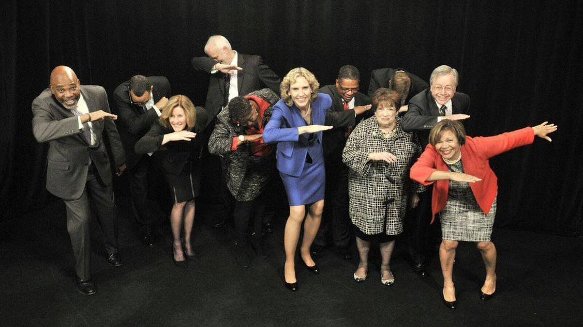 Charlotte Mayor Jennifer Roberts tweeted a picture of her and city council doing The Dab.