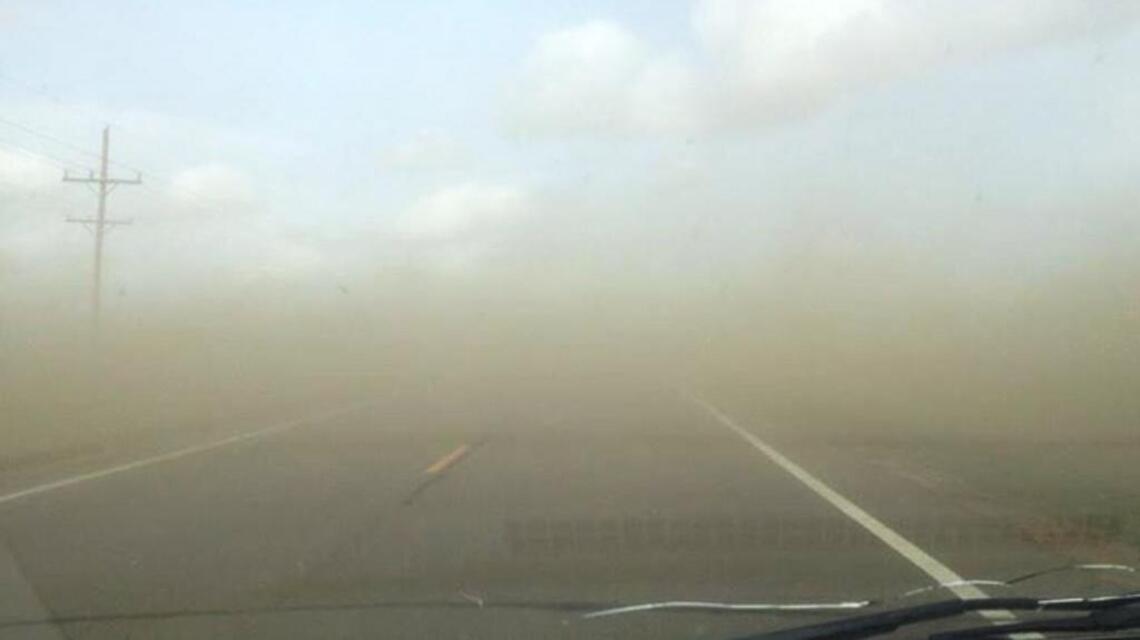 Are we in Kansas? No, it’s I-77 toll-lane dust clouds