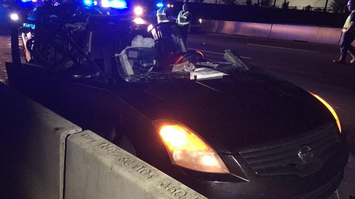 The aftermath of a double fatal wreck on I-77 Saturday in north Charlotte.