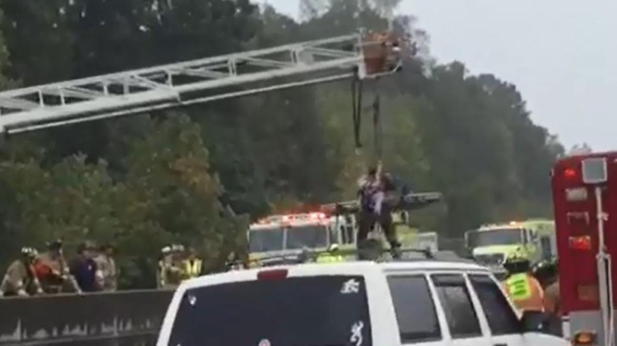 
Crews rescued a motorist whose vehicle went through a guard rail on U.S. 321 in Catawba County and plummeted into Clark Creek, according to the N.C. Highway Patrol.
