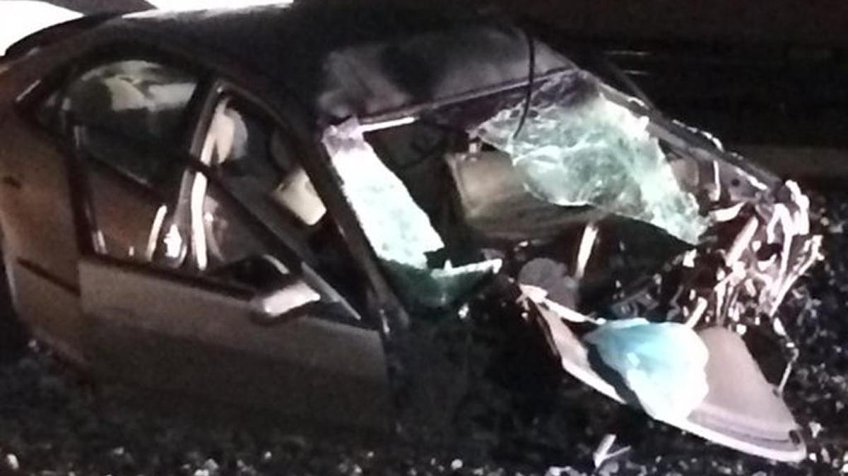 This car was mangled after it was struck by a train on East Airline Avenue in Gastonia early Wednesday and then dragged nearly a quarter of a mile. Police said the car had caught a flat tire on the tracks, and the driver got out for help. No one was injured.