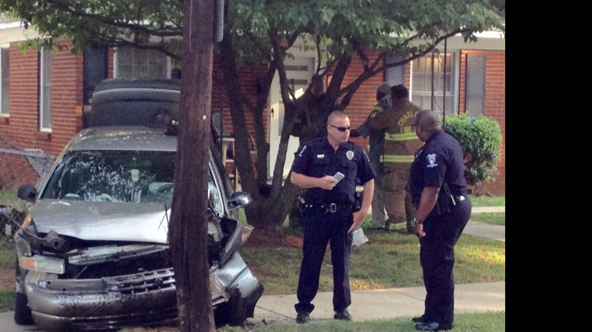 
Medic treated the driver of this vehicle at the scene, after the vehicle struck a wood utility pole in the 1800 block of Merriman Avenue, near West Boulevard and South Tryon Street Tuesday morning. The wreck happened about 8 a.m., Charlotte-Mecklenburg police said.
