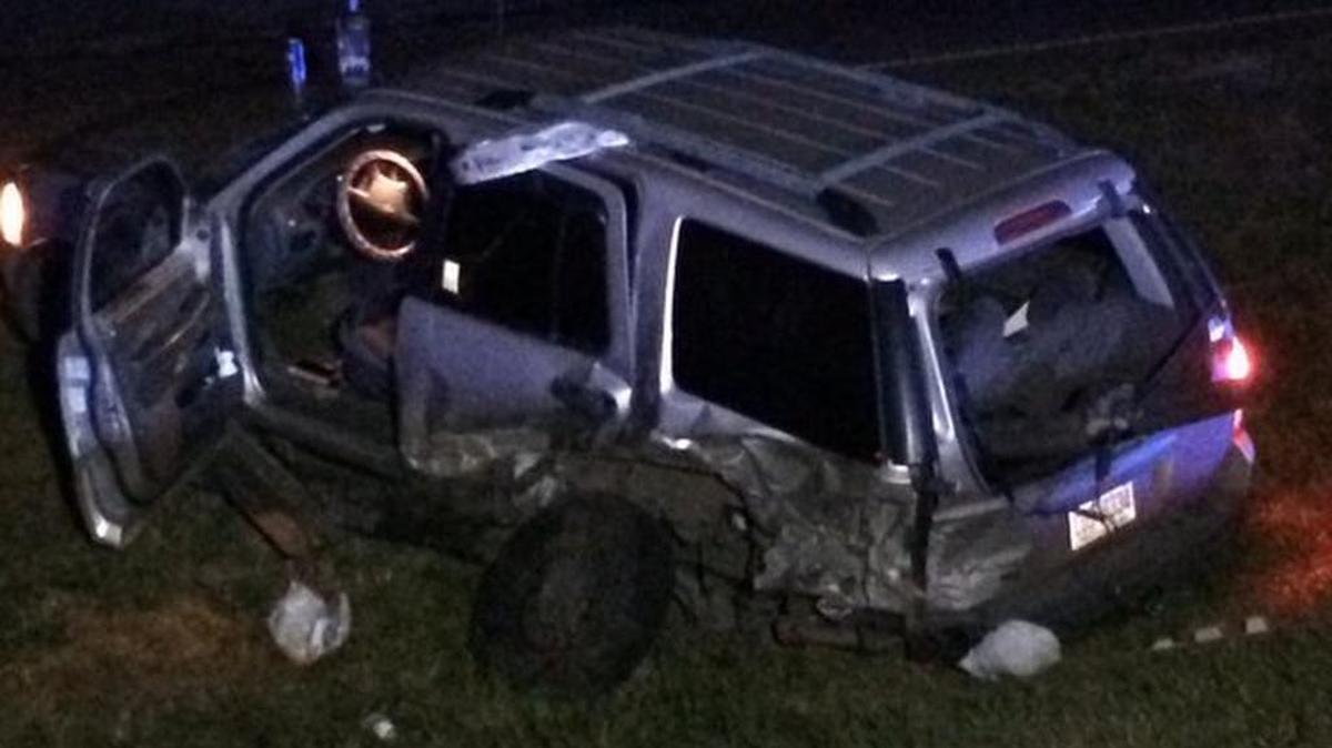This SUV was struck by a car after stopping for an unknown reason in the middle of northbound Interstate 77 at West Arrowood Road early Friday.