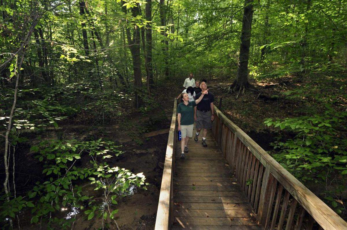 Hike the trails at at Reedy Creek Nature Center & Preserve.