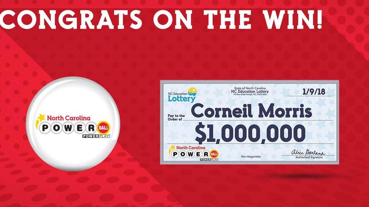 Corneil Morris of Charlotte won $1 million in the $570 Million Powerball drawing on Jan. 3, the N.C. Education Lottery said Tuesday.