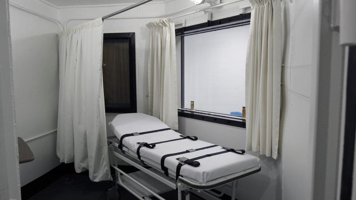 Just before they are executed, death row inmates at in North Carolina are strapped to this gurney at Central Prison in Raleigh. On the other side of the window are chairs where witnesses sit.