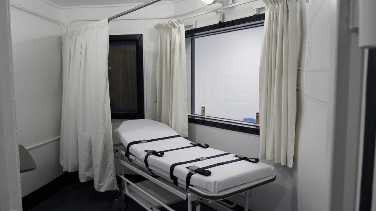 Just before they are executed, death row inmates at in North Carolina are strapped to this gurney at Central Prison in Raleigh. On the other side of the window are chairs where witnesses sit. 