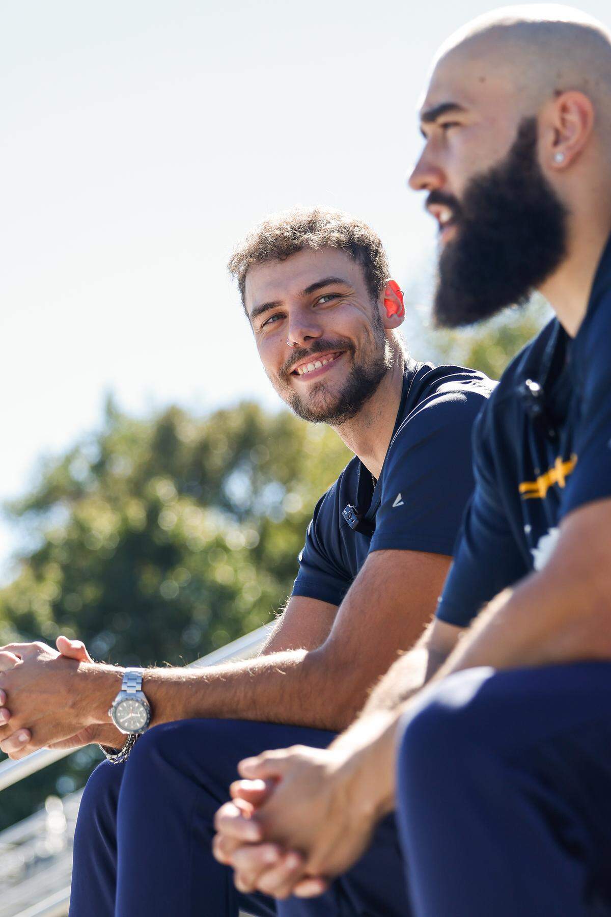 “We trained constantly together,” says Andrew Hirst, at left. “We built up a chemistry of holder-kicker.” Adds Lukasz Smolen: “And with special teams, that chemistry is the most important thing you can have.”