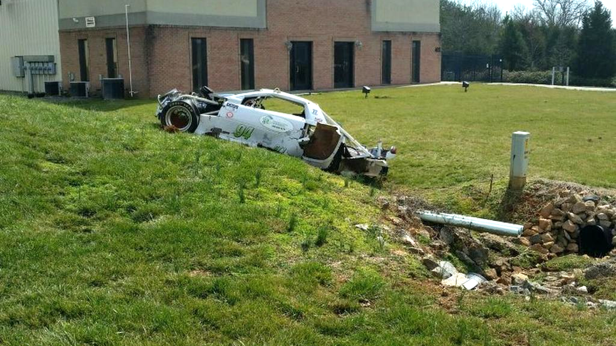 A Canadian died Saturday when the race car he was testing crashed in Rowan County, the State Highway Patrol said.