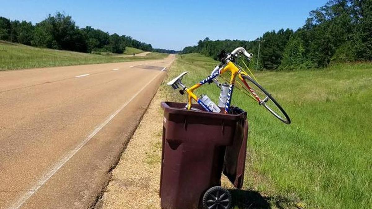 Paul Neal’s second ride across the country has had some good days and some bad (as he jokingly illustrated in the picture above). On Monday, the Rock Hill cyclist is making his way across the flats of the Mississippi Delta, scheduled for a crossing of the Mississippi River on Tuesday morning. A week into his trip, Neal, 68, has covered almost four states. He’s also a day ahead of the pace he set in 1967, when the then-18-year-old made it all the way to Los Angeles in 38 days.