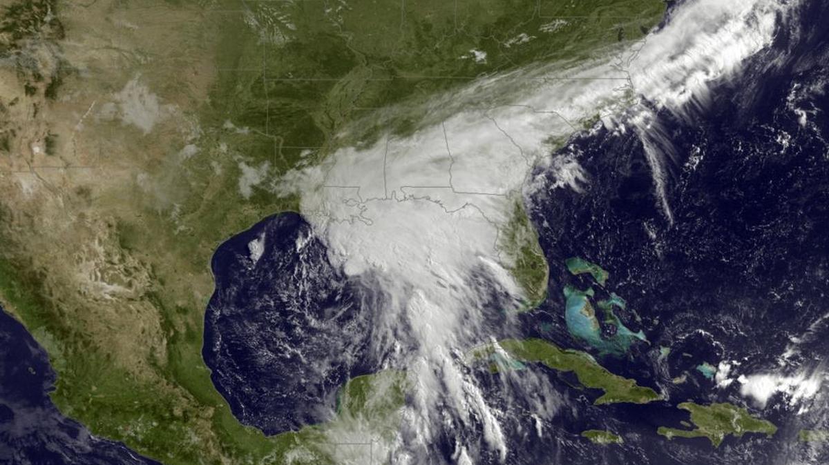 Tropical Storm Cindy made landfall in the Gulf on Thursday. The storm isn’t expected to have a major impact on Charlotte as it moves inland, though western North Carolina could see heavy rain. (NOAA via AP)