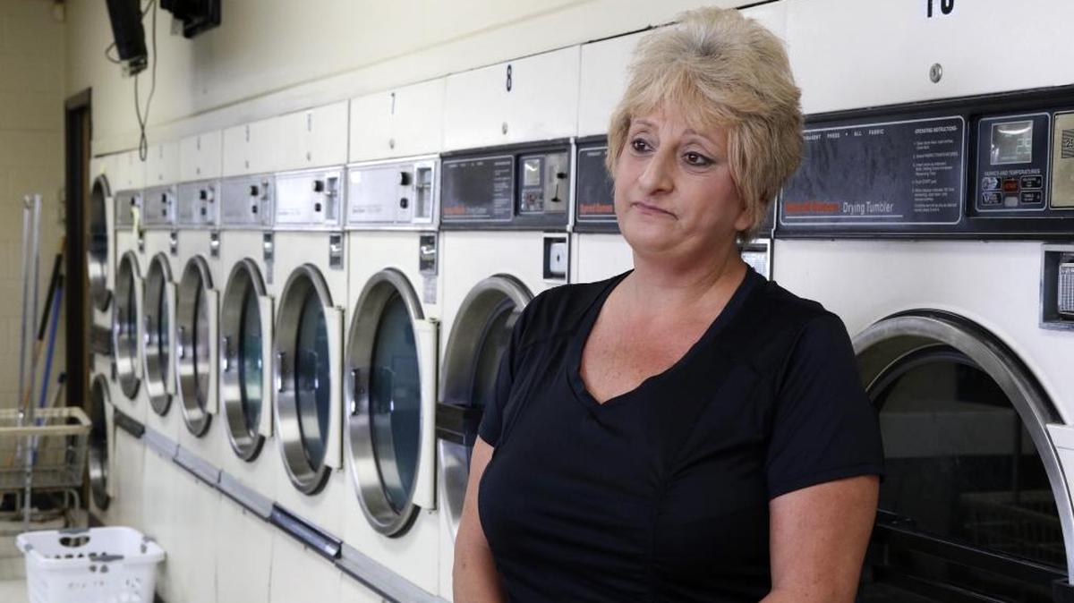 Veronica Erwin at work Wednesday at Kwik Klean Laundry in Rock Hill.