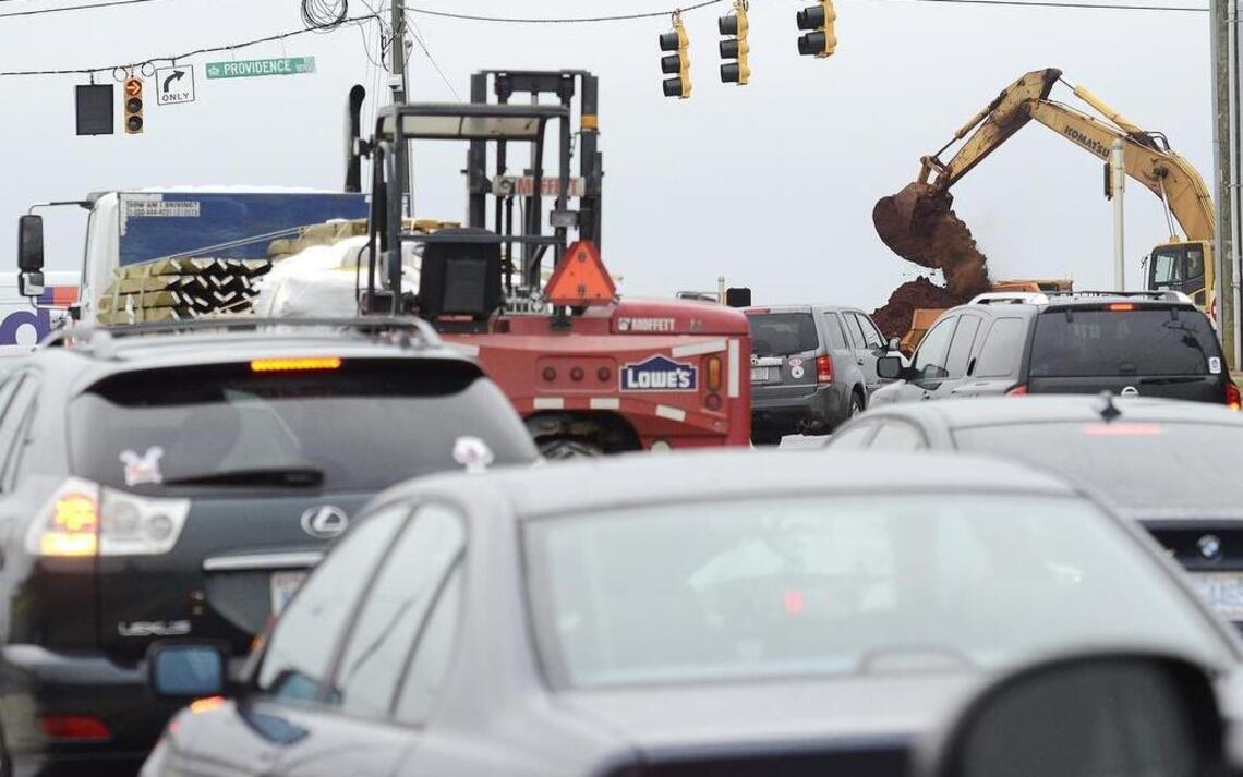 Road improvements in Ballantyne are continuing, as is development