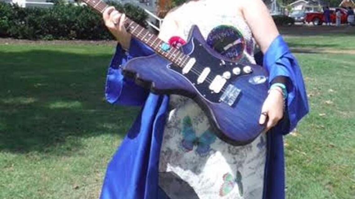 After building guitar, she’s learning to play it