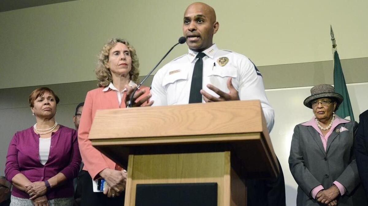 CMPD Chief Kerr Putney speaks at a Friday press conference.