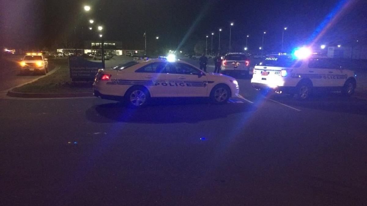 The FBI and the Charlotte-Mecklenburg Police bomb squad respond to reports of a suspicious package at the old terminal at Charlotte Douglas International Airport late Tuesday.