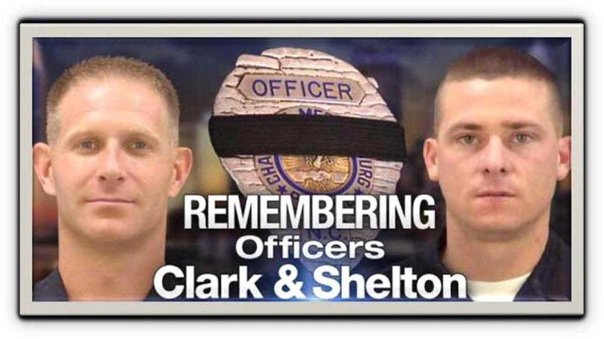 Charlotte-Mecklenburg Police Officers Sean Clark, 34, and Jeff Shelton, 35, were fatally shot on March 31, 2007, after responding to a domestic call at the Timber Ridge Apartments in east Charlotte.