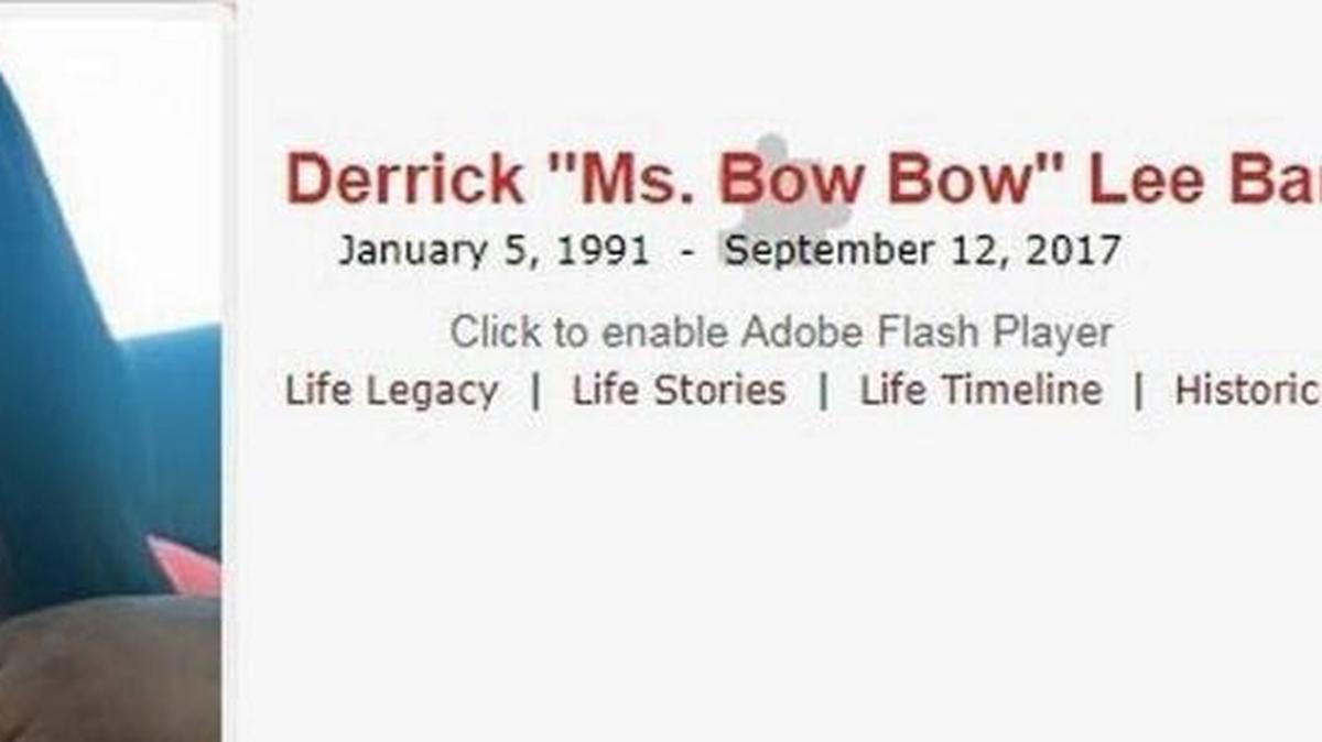 The obituary heading for Derrick Lee Banner
