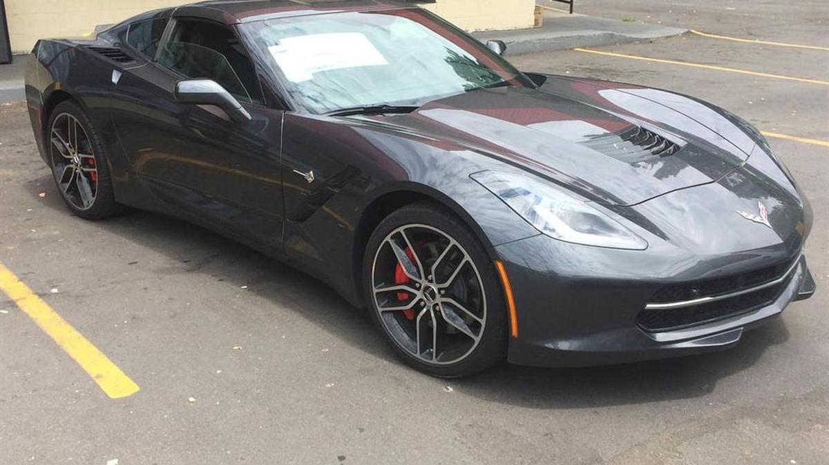 A Charlotte man is accused of stealing this $71,000 gray Corvette from Parks Chevrolet on North Tryon Street on Monday.