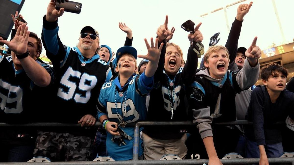 Carolina Panthers fans cheer during Sunday’s game against Washington. Charlotte-Mecklenburg police stepped up its presence in the area following the terrorist attacks in Paris.
