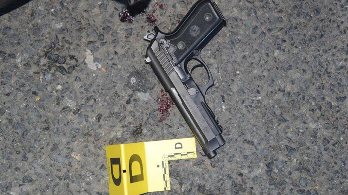 This is a photo of the gun that police say they recovered from the scene of the April 2016 shooting of Sylasone Ackhavong. Police say Ackhavong refused to put down the 9-mm handgun during a 45-minute standoff with police outside a 7-Eleven. 