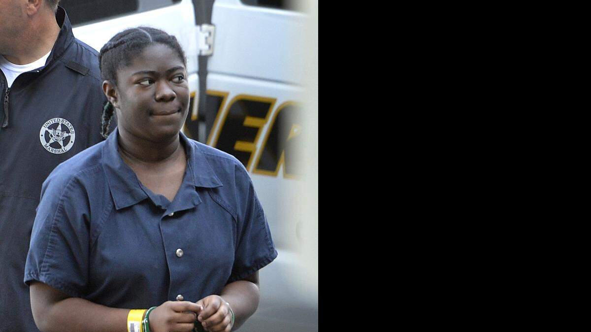 
Alleged UBN gang member Briana Johnson arrives at Federal court in Charlotte, Monday, May 18, 2015.
