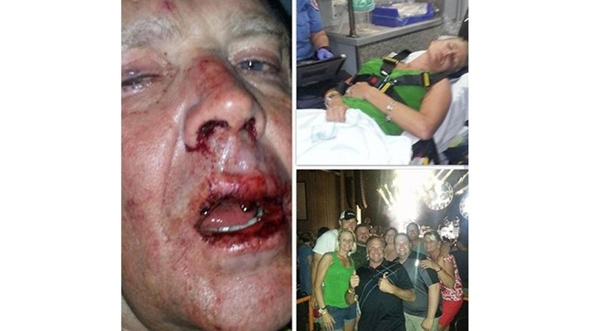 NASCAR driver Mike Wallace was hospitalized after being assaulted.