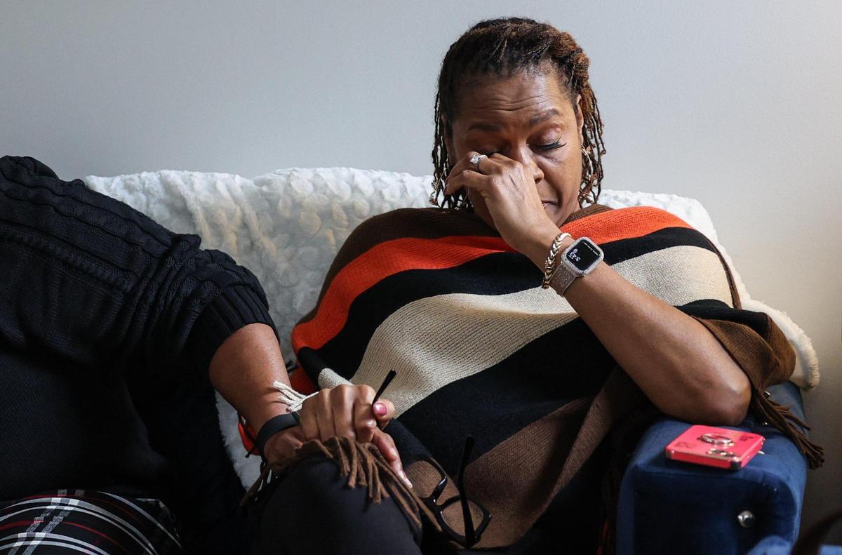 Michele Edwards wipes away tears as she explains the painful details of how her dream wedding with fiance Shann Fulton crumbled as their venue went into foreclosure just months before they were to be married.