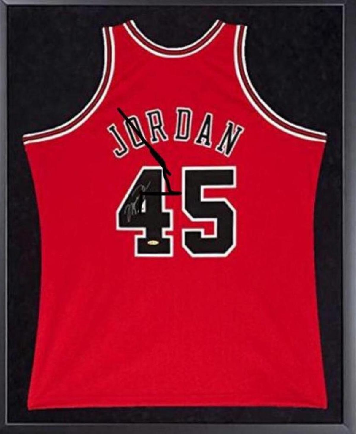 This is what the signed Michael Jordan jersey stolen from the burned home of a 6-year-old fan looks like.